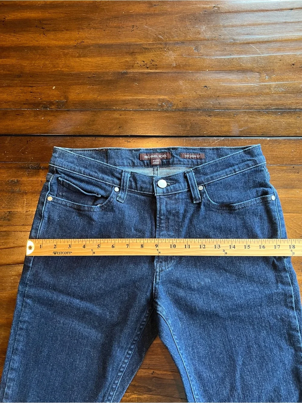NWOT Michael Kors Kent Skinny Jeans Size 31/34 Dark Wash Denim 32” Inseam